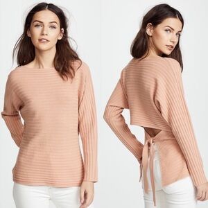 Vince Cashmere Wool Ribbed Knit Top Peach Size Small
